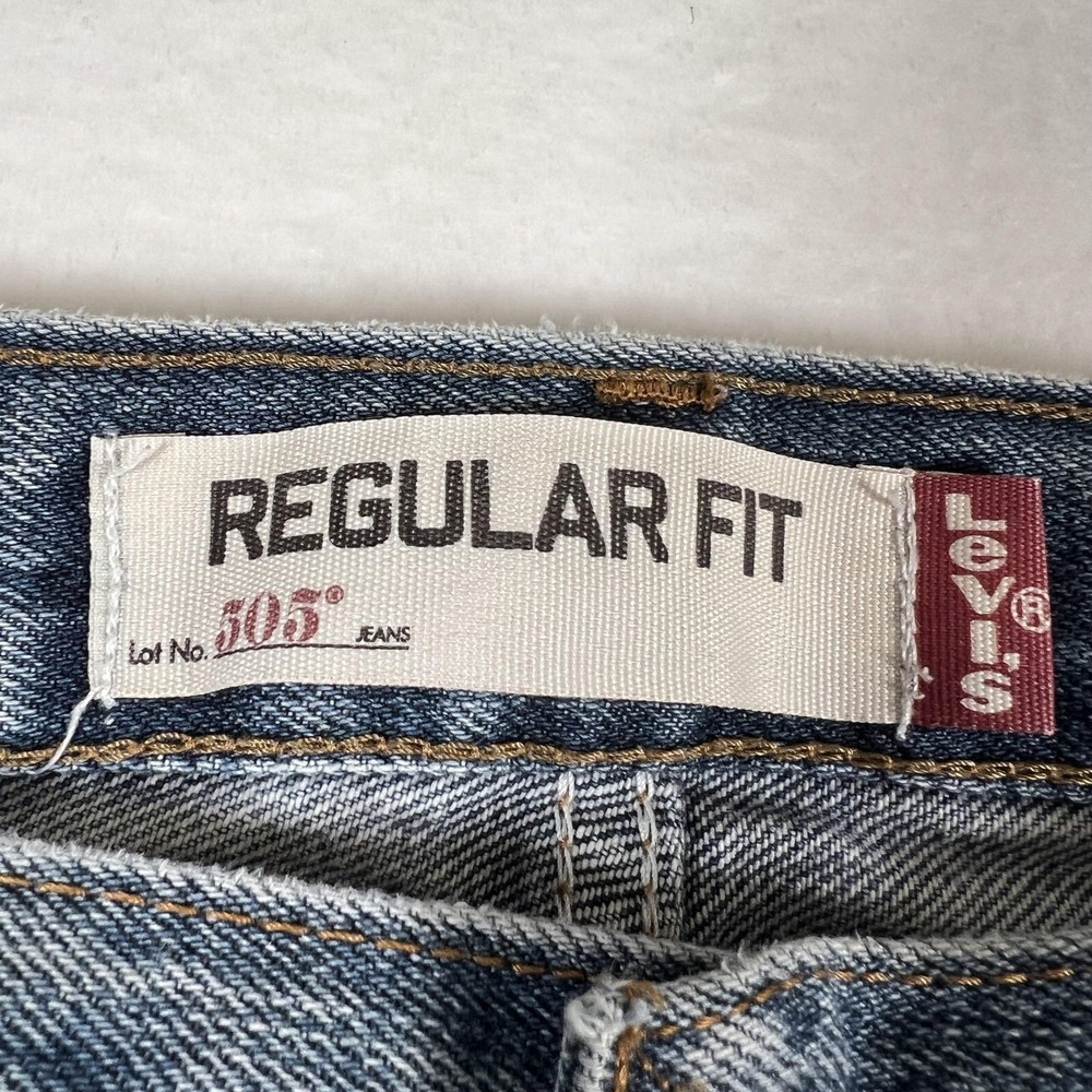 Levis 505 Y2K Jeans Mens 34x30 Medium Wash Denim Regular Fit Straight Leg Blue - Picture 4 of 12